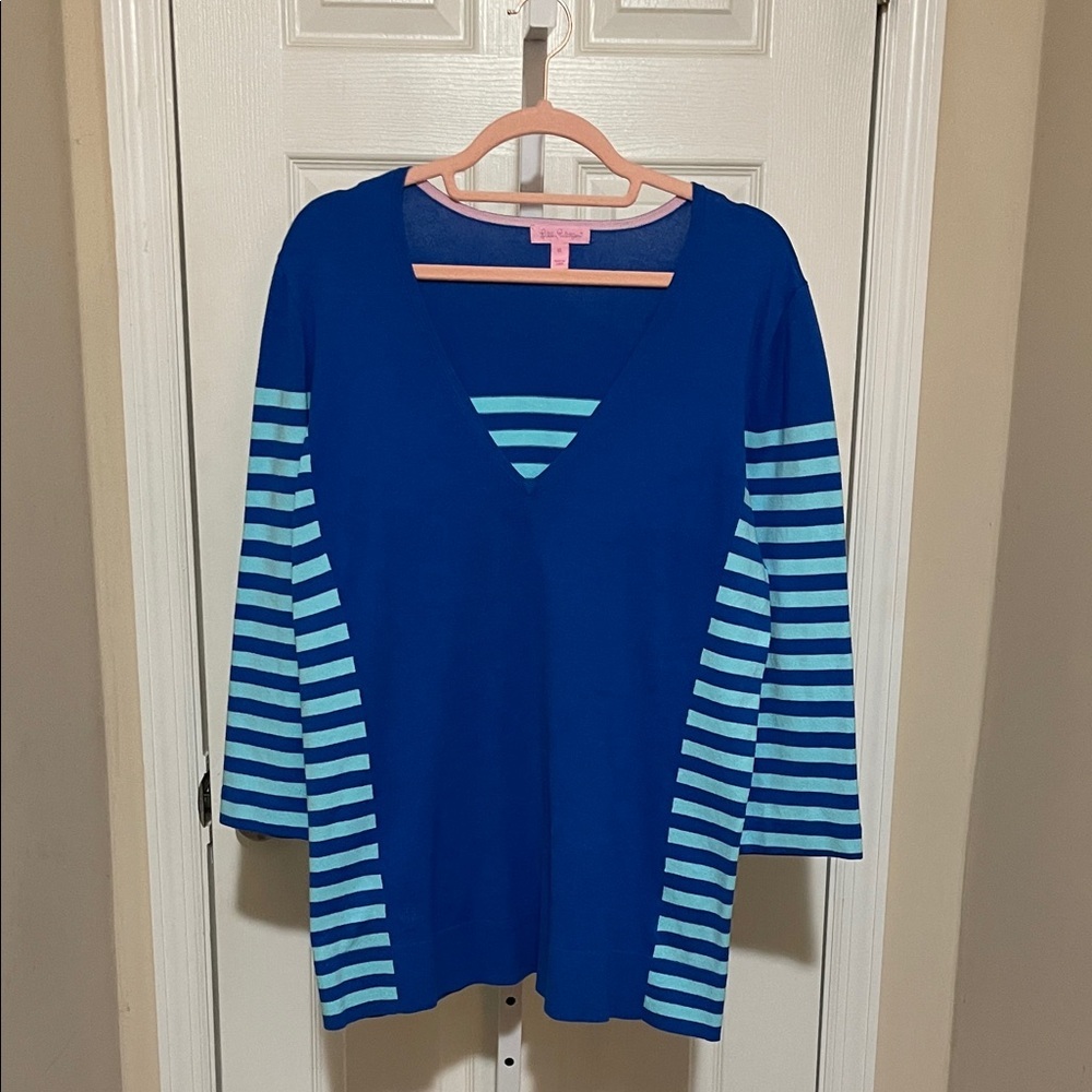 Lilly Pulitzer Blue V-Neck Sweater